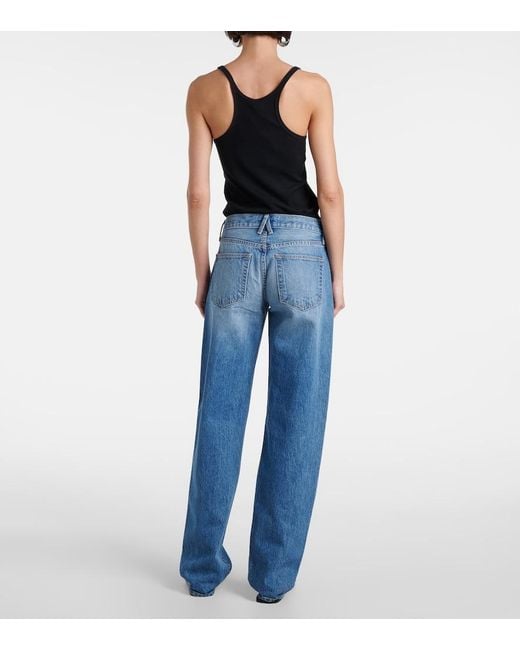 SLVRLAKE Denim Blue Ellie Low-Rise Wide-Leg Jeans