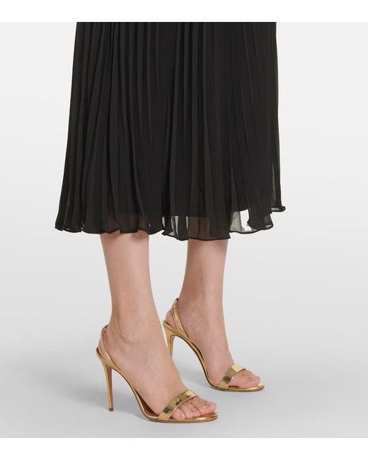 Self-Portrait Black Boucle Chiffon Midi Dress