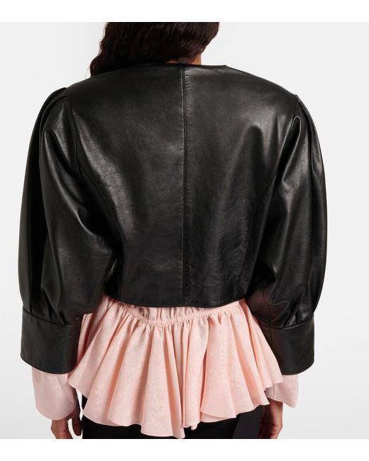 Chloé Black Cropped Leather Jacket