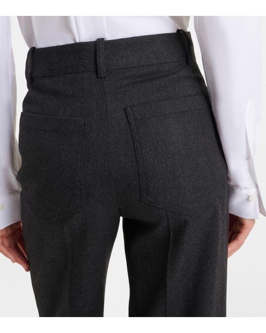 Victoria Beckham Black Alina Virgin Wool Flared Pants