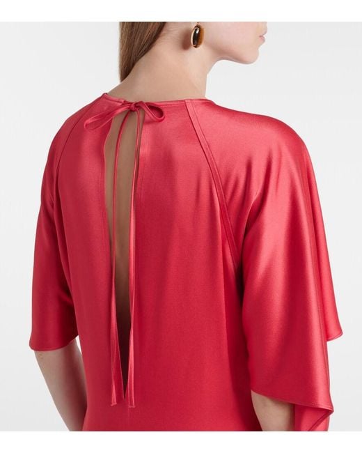Stella McCartney Red Open-Back Satin Gown