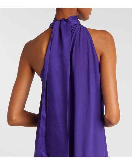 Taller Marmo Purple Astor Scarf-Detail Maxi Dress