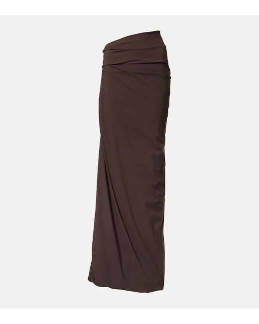 Entire studios Brown Ruched Maxi Skirt