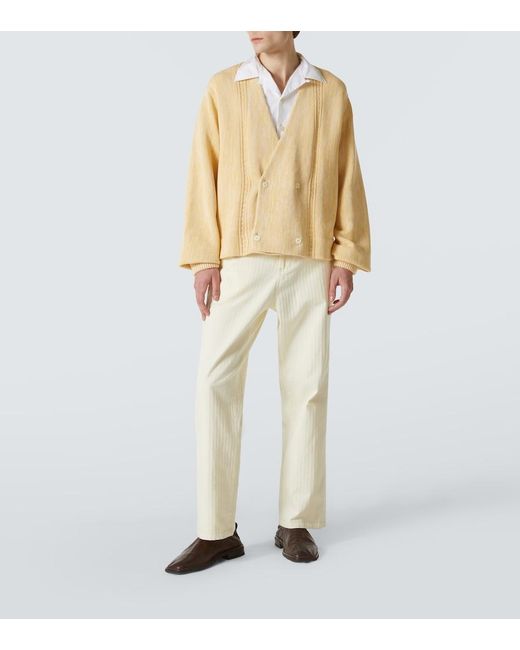 Bode Natural Cotton Straight Pants for men