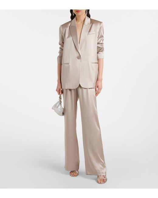 The Sei Natural Oversized Silk Satin Blazer