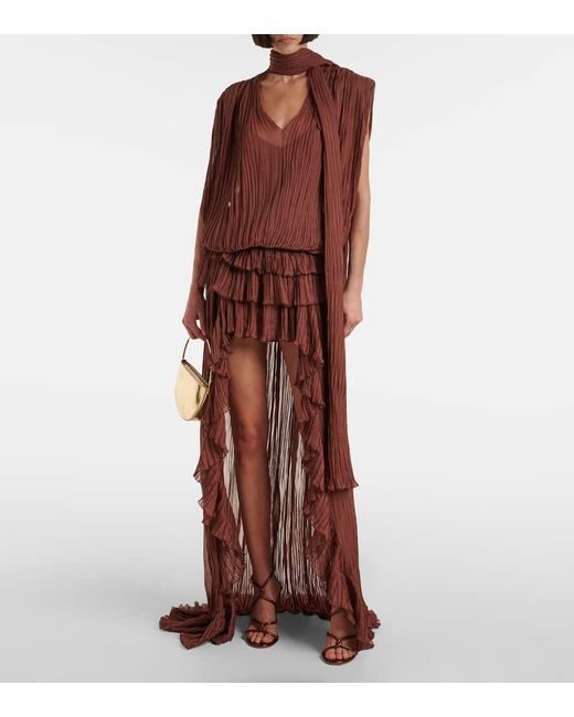Vestido De Fiesta De Gasa De Seda Blumarine de color Brown