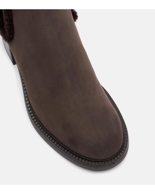 Tod's Brown Shearling-Lined Leather Chelsea Boots