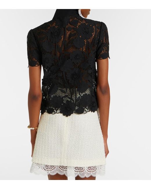 Self-Portrait Black Lace Top
