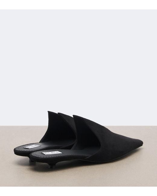 Alaïa Black Suede Mules