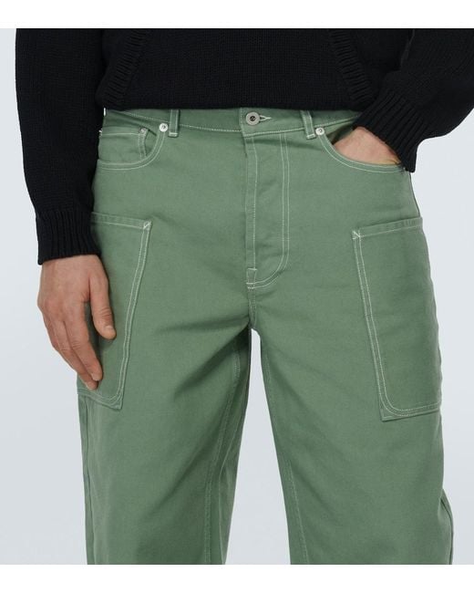 KENZO Green Low-Rise Wide-Leg Jeans for men