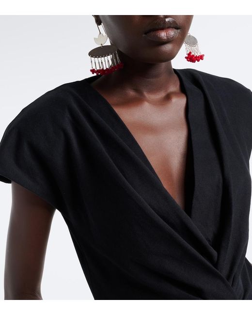 Isabel Marant Black Nadrine Cotton Jersey Top