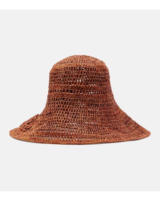 Chloé Brown Raffia Sun Hat