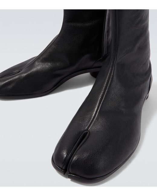 Maison Margiela Black Tabi Leather Ankle Boots for men