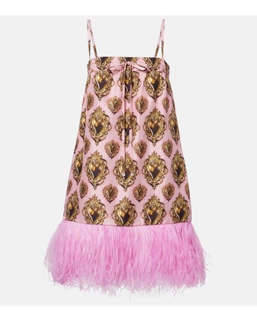 Robe Imprimee En Soie Dolce & Gabbana en coloris Pink