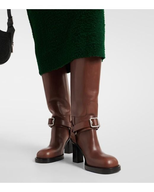 Burberry Brown Kniehohe Stiefel Aus Leder