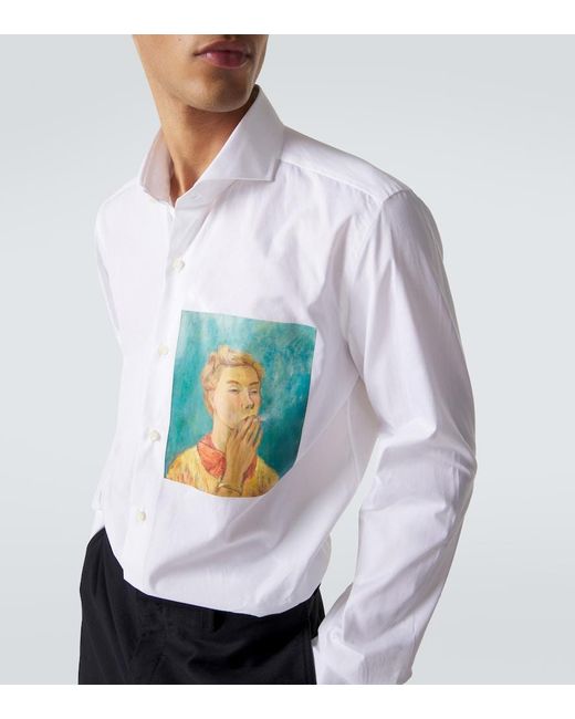 Junya Watanabe White X Luigi Borrelli Printed Cotton Shirt for men