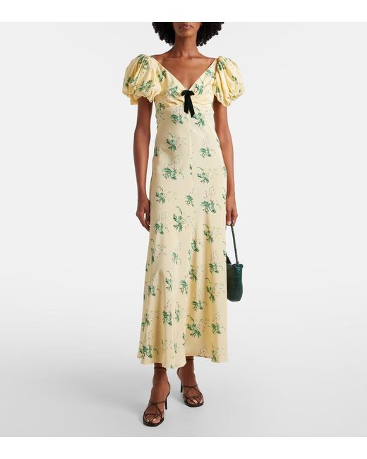 Rodarte Metallic Floral Silk Crepe Gown