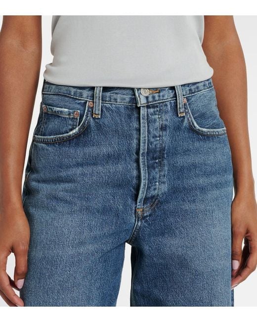 Agolde Blue Dame High-Rise Wide-Leg Jeans