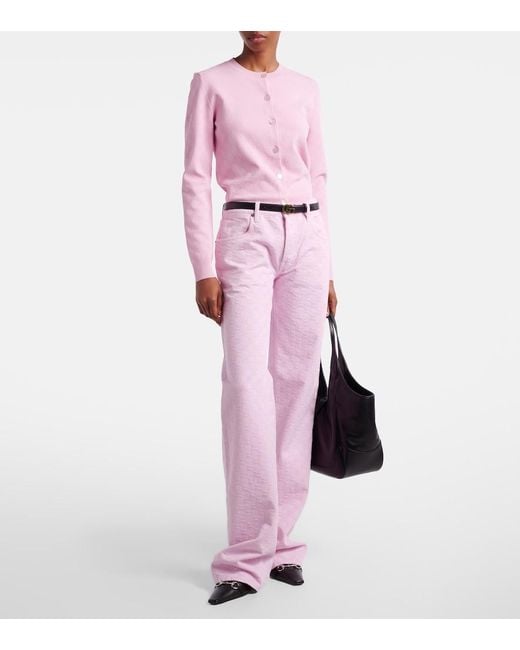 Gucci Pink Gg Jacquard Cardigan