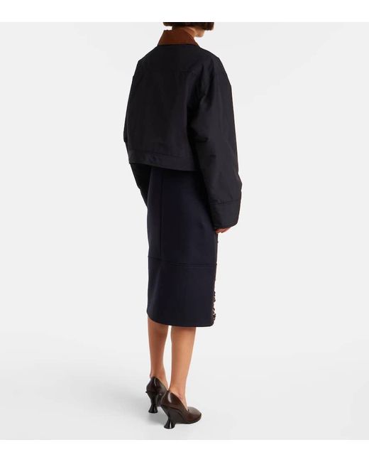 Plan C Black Cropped Twill Jacket