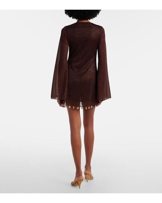 Oseree Brown Lumiere Embellished Beach Dress