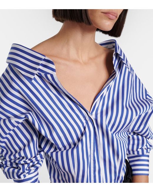 Givenchy Blue Striped Cotton Poplin Blouse