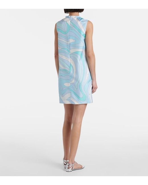 Emilio Pucci Blue Minikleid Marmo Aus Seide