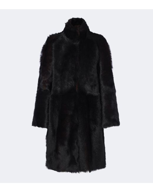 Nour Hammour Black Blaise Shearling Coat