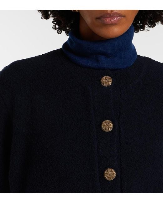 Altuzarra Blue Harris Cropped Wool-Blend Cardigan