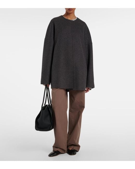 The Row Brown Alfidis Cotton Wide-Leg Pants