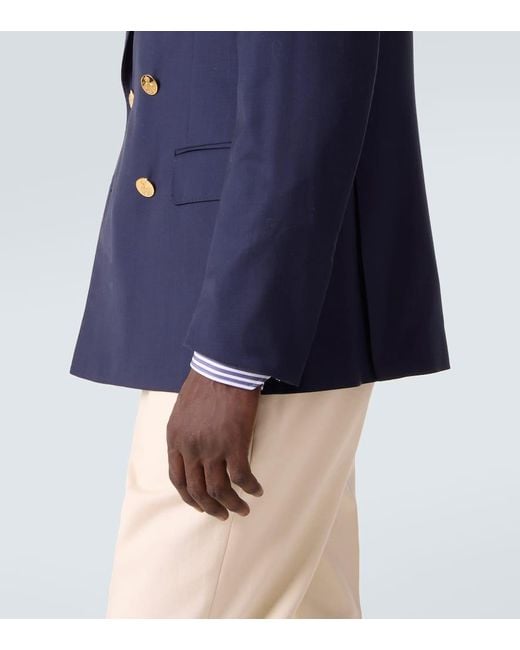 Ralph Lauren Blue Gregory Double-Breasted Wool Blazer for men