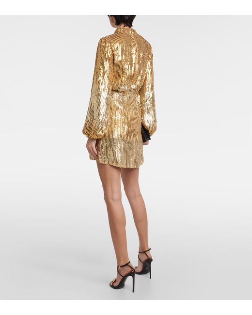 Rixo Metallic Samantha Sequined Minidress