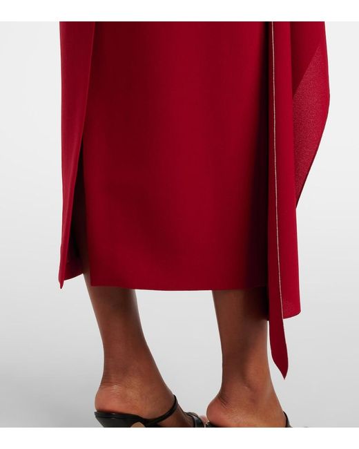 Roksanda Red Elham Draped Crepe Midi Dress
