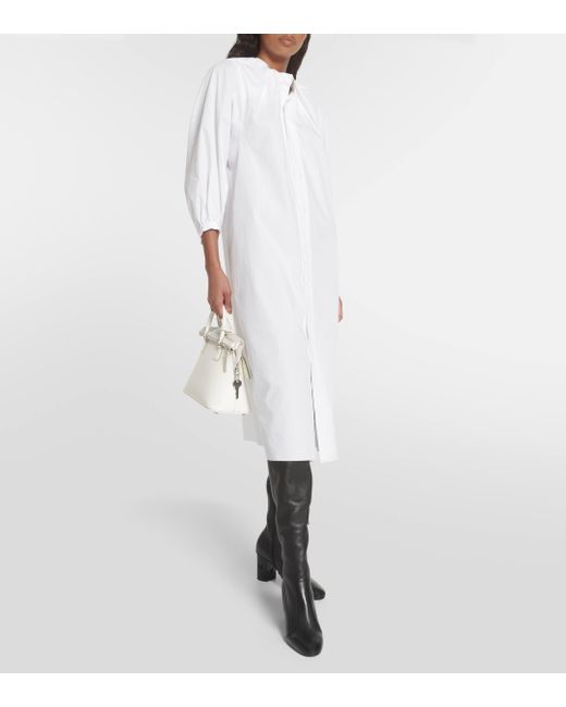 MM6 by Maison Martin Margiela White Cotton Poplin Midi Dress