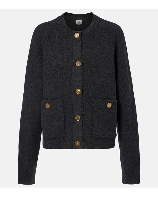 Totême  Black Wool-Blend Cardigan