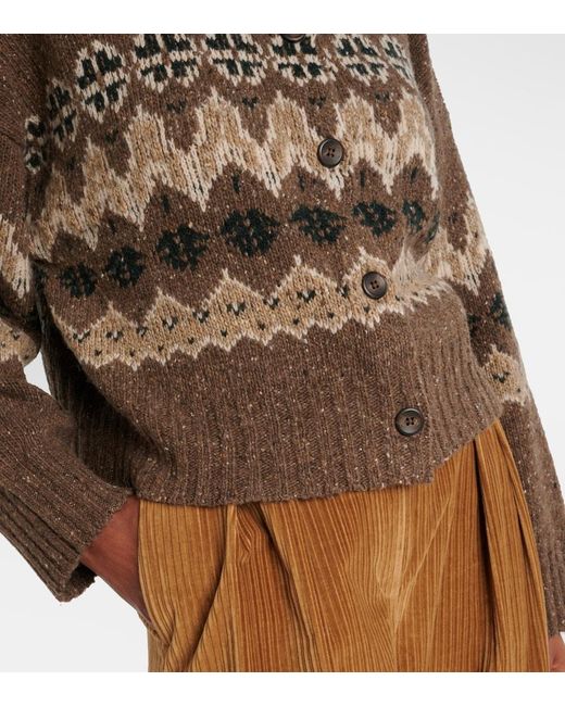 Altuzarra Brown Cammie Fair Isle Wool-Blend Cardigan