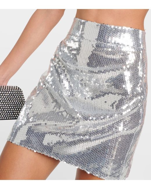 Alex Perry White Sequined Miniskirt