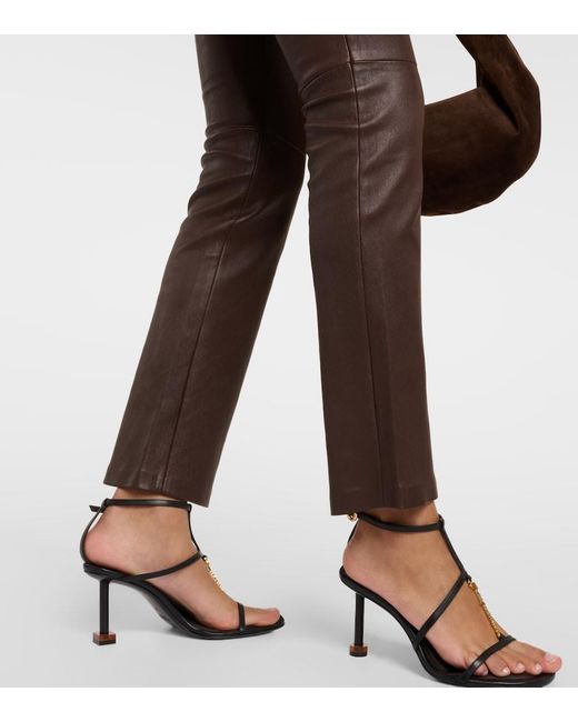 Stouls Brown Leather Bootcut Pants