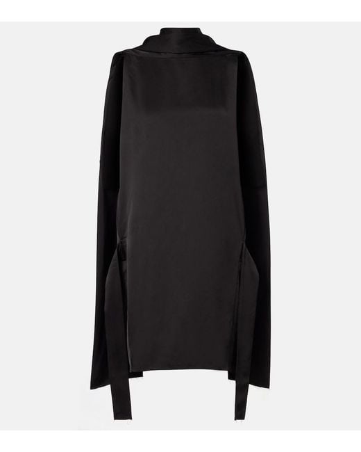 Totême Black Cocoon Deconstructed Satin Minidress