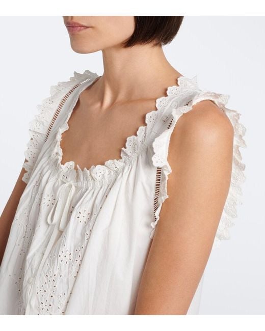 Doen White Nessie Broderie Anglaise Cotton Minidress