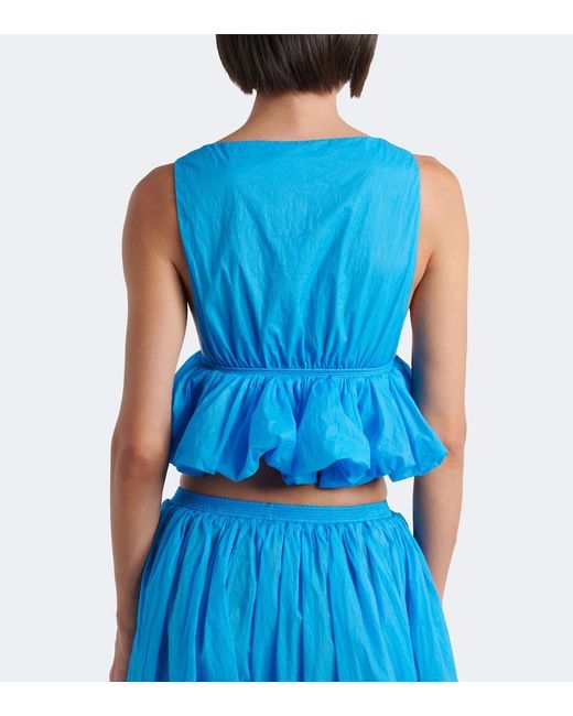 Alaïa Blue Gathered Crop Top