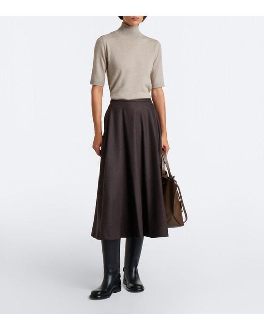 Max Mara Brown Wool High-Neck Sweater