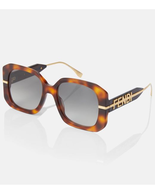 Fendi Brown Graphy Oversized Sunglasses