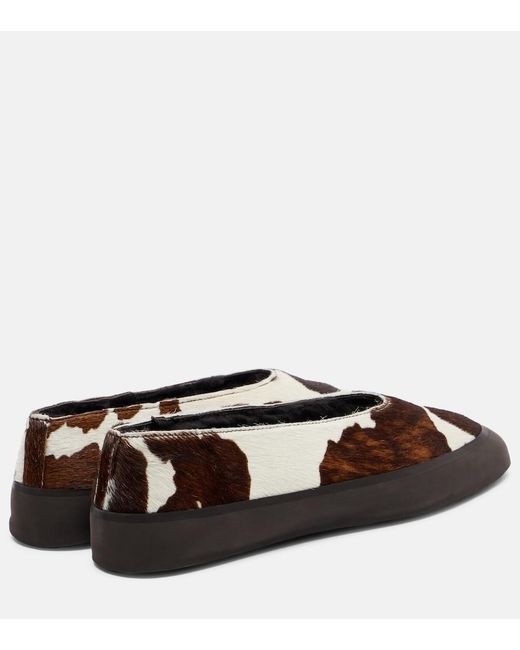 Le Monde Beryl Brown Apres Ski Printed Calf Hair Ballet Flats