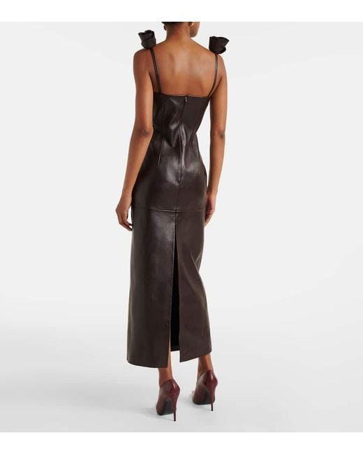 Magda Butrym Black Bustier-Kleid Aus Leder