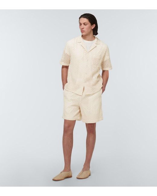 Commas Natural Cotton-Blend Shorts for men