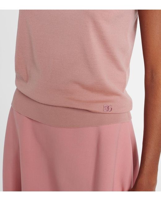 Dolce & Gabbana Pink Virgin Wool Vest