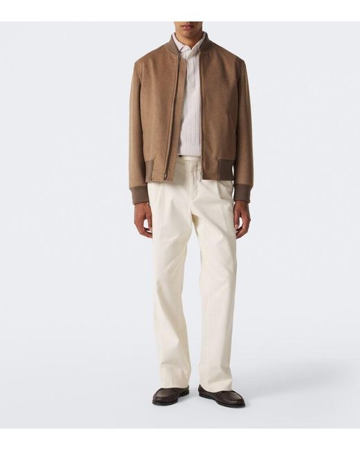 Lardini White Cashmere Polo Sweater for men