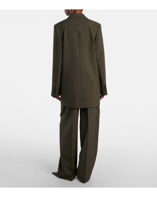 Totême Brown Double-Breasted Wool-Blend Blazer