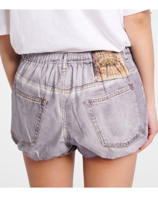 Acne Gray Trompe L'Oil Cotton Shorts